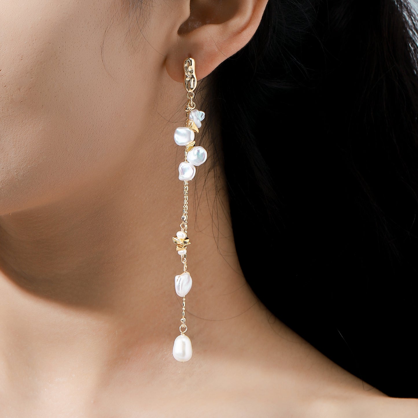 Long Tassel Pearl Earrings