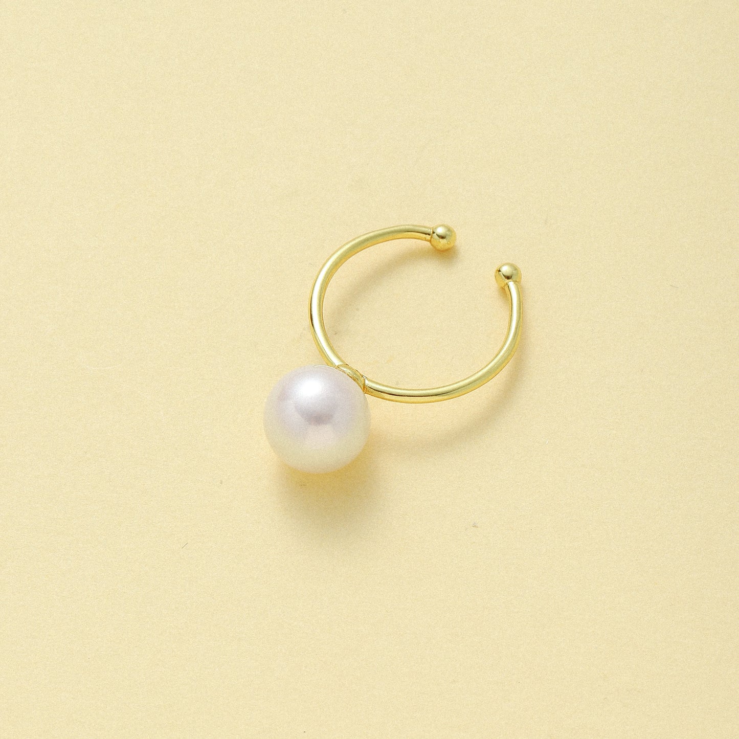 Plain Hoop Pearl Ring
