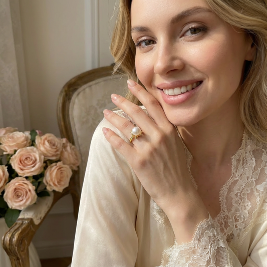 Branch-Style Pearl Ring