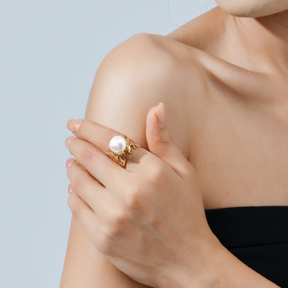 Coral Tree Baroque Pearl Ring