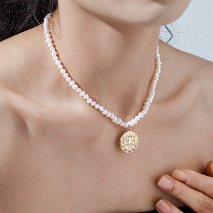 Evil Eye Pearl Necklace