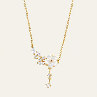 Floral CZ Drop Necklace