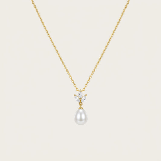 Pearl CZ Pendant Necklace