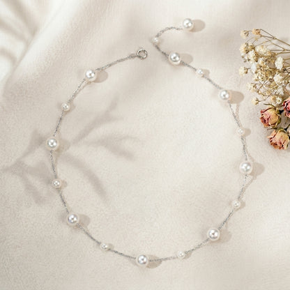 Freshwater Pearl Chain Necklace in Sterling Silver
