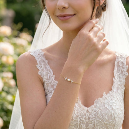 Dainty Pearl Bracelet in 18K Gold