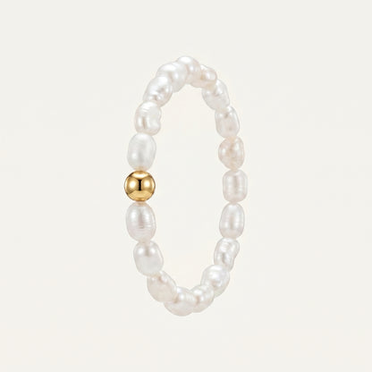 Freshwater Pearl Beaded Ring in Sterling Silver