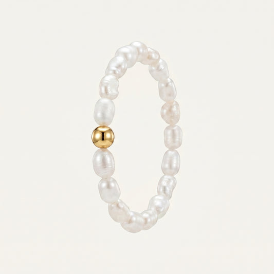 Freshwater Pearl Beaded Ring in Sterling Silver