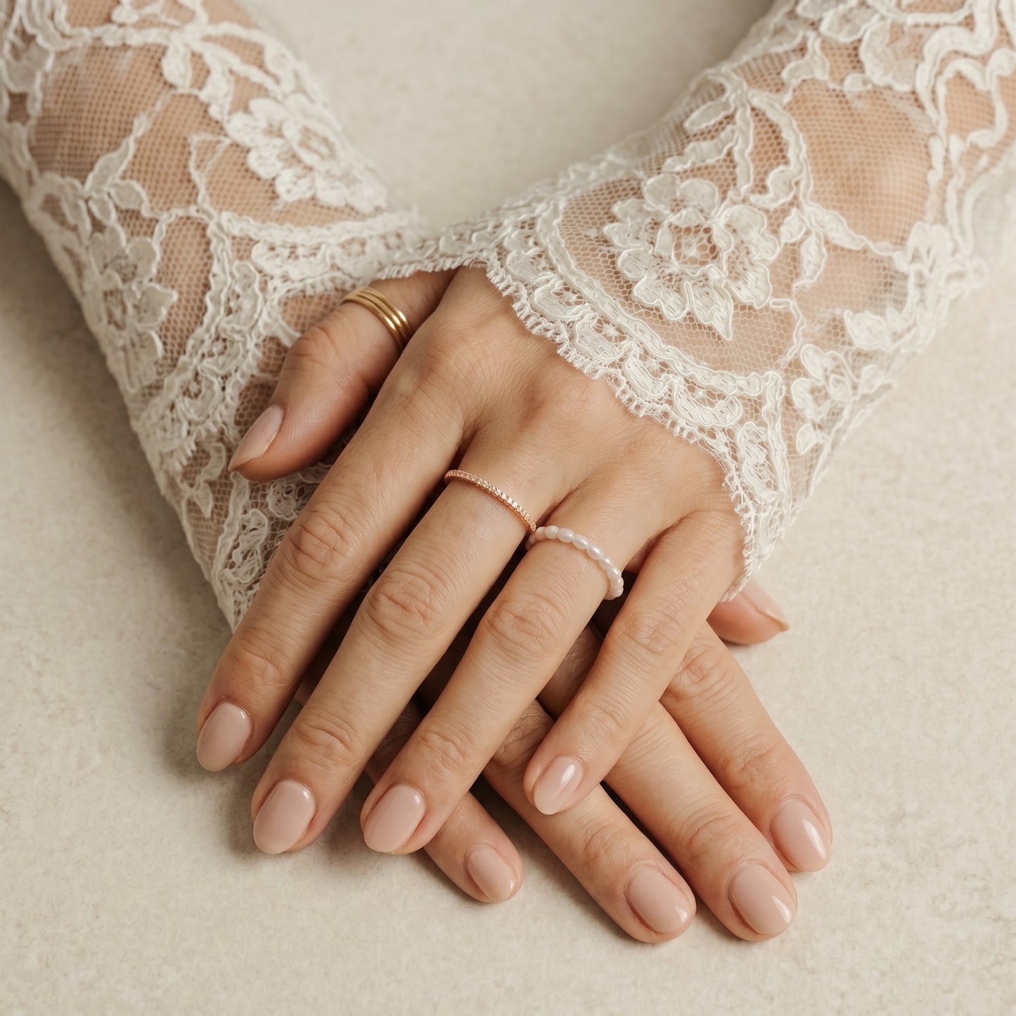 Freshwater Pearl Beaded Ring in Sterling Silver
