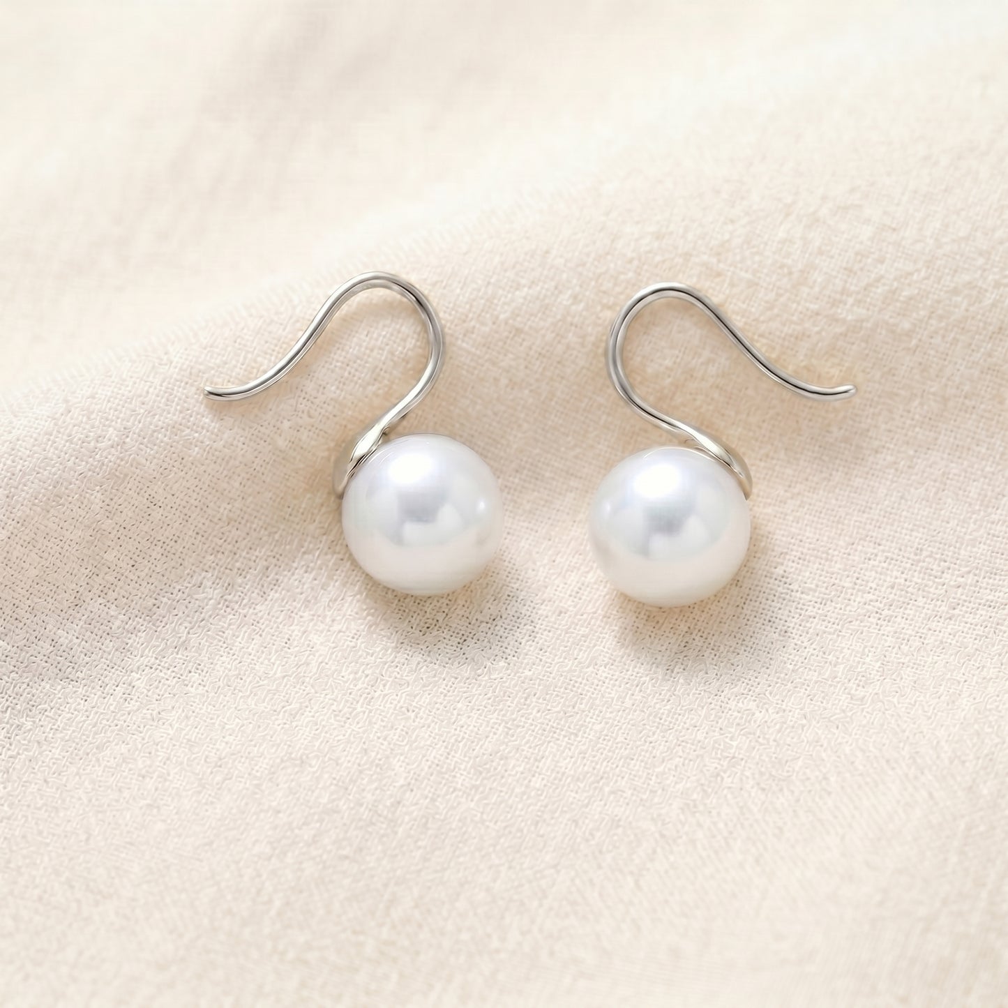Freshwater Pearl Hoop Earrings with Silver