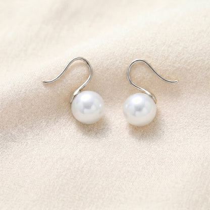 Freshwater Pearl Hoop Earrings with Silver