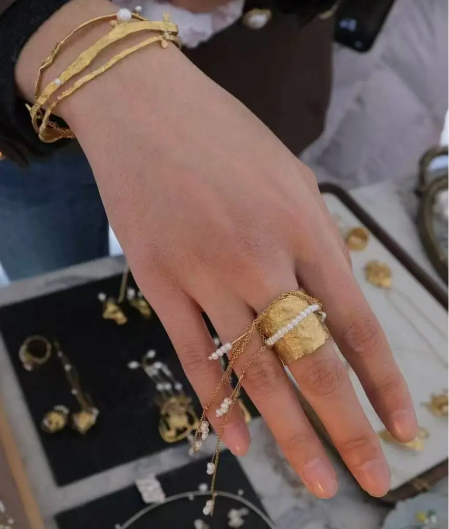 Long Tassel Pearl Ring