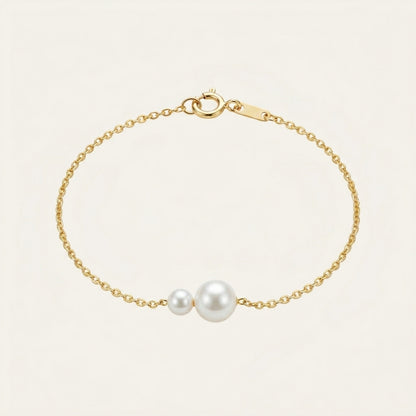 Double Freshwater Pearl Bracelet with Silver Chain