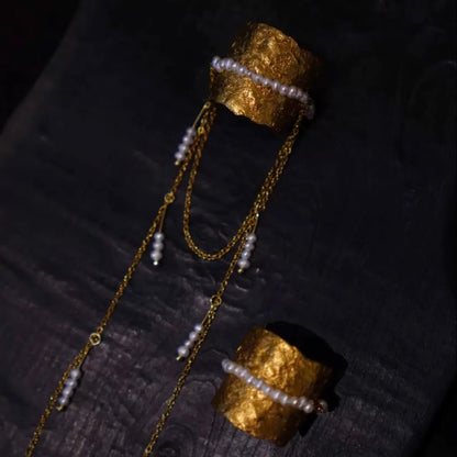 Long Tassel Pearl Ring