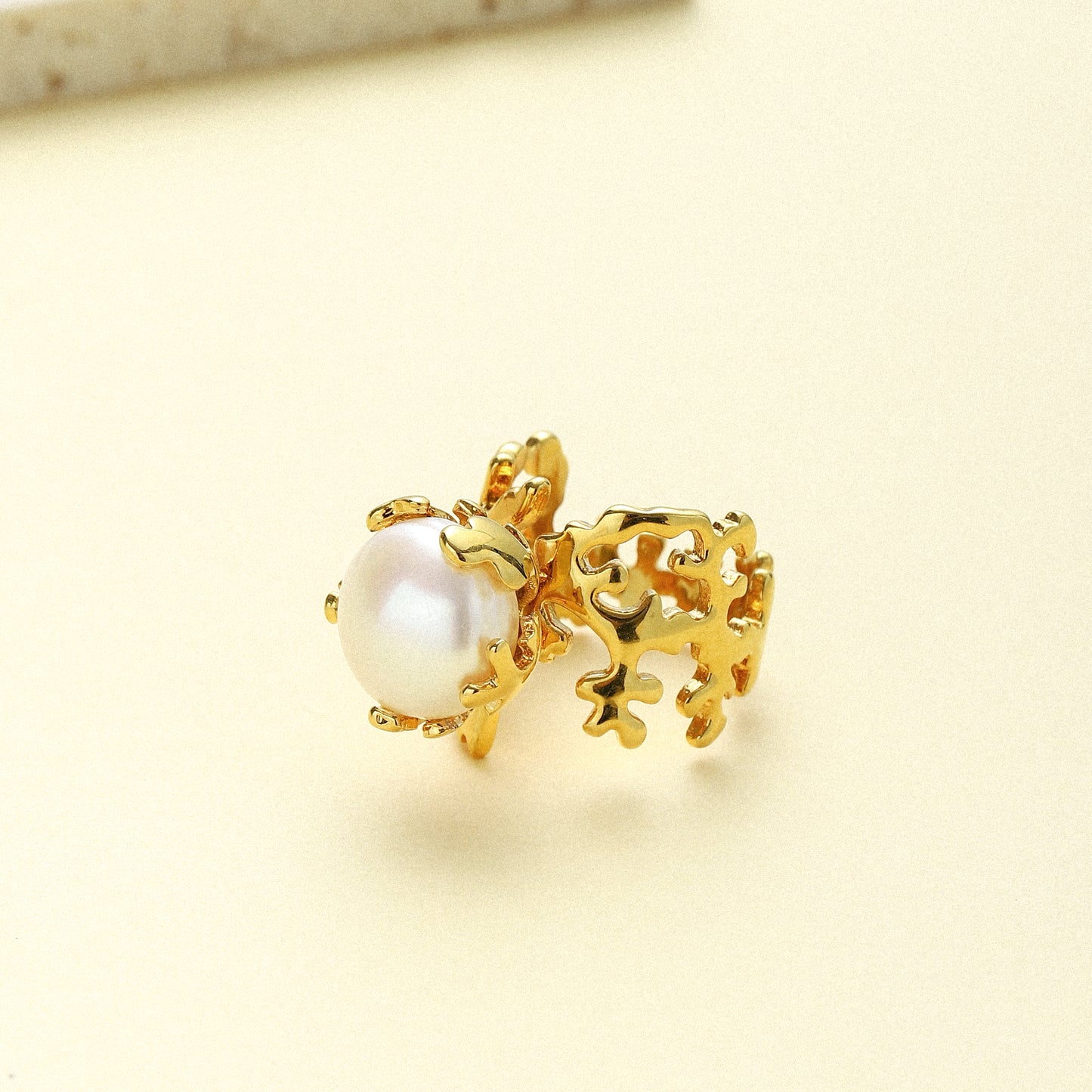 Coral Tree Baroque Pearl Ring