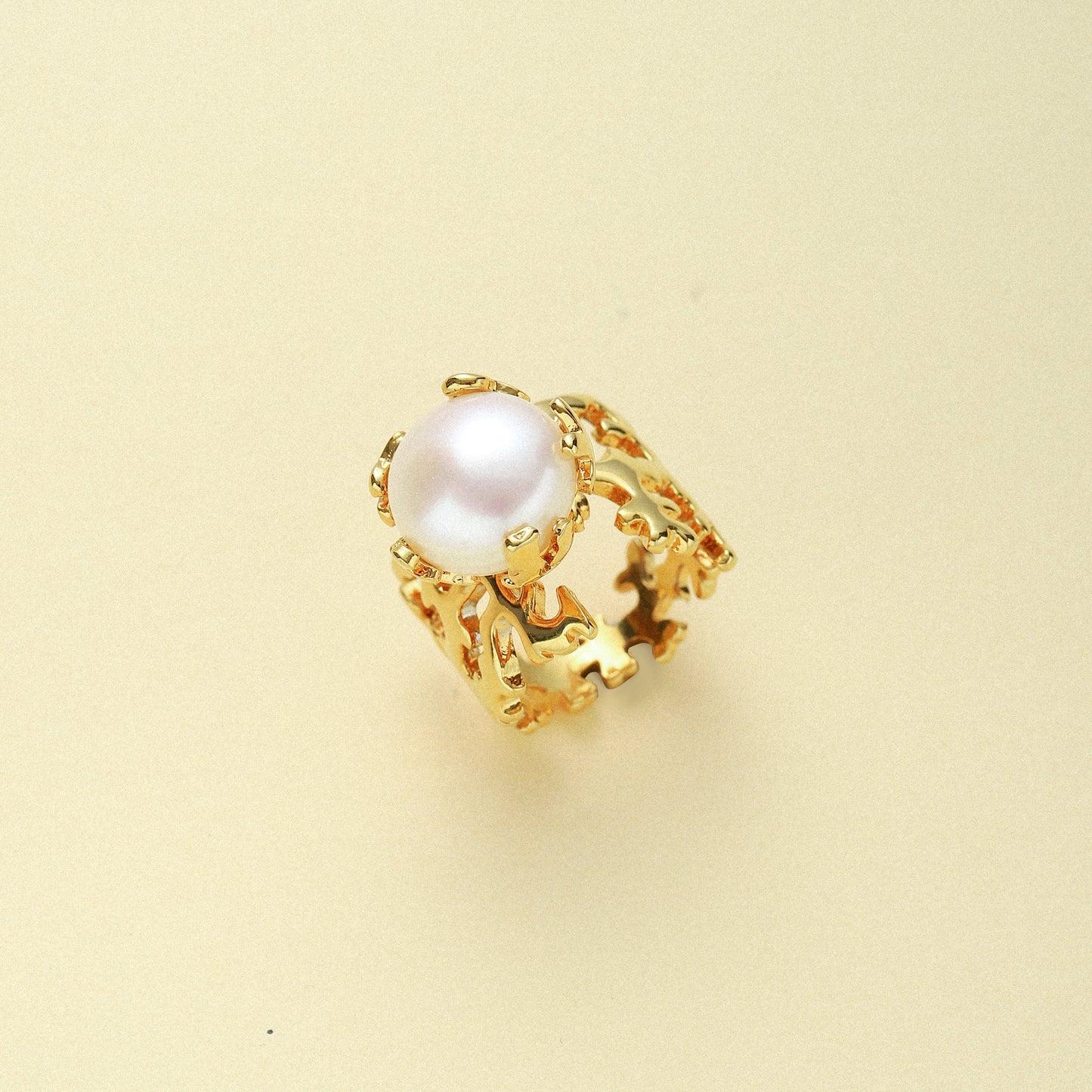 Coral Tree Baroque Pearl Ring