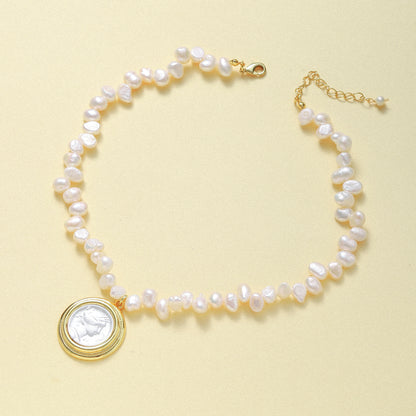 Hercules Ancient Coin Pearl Necklace