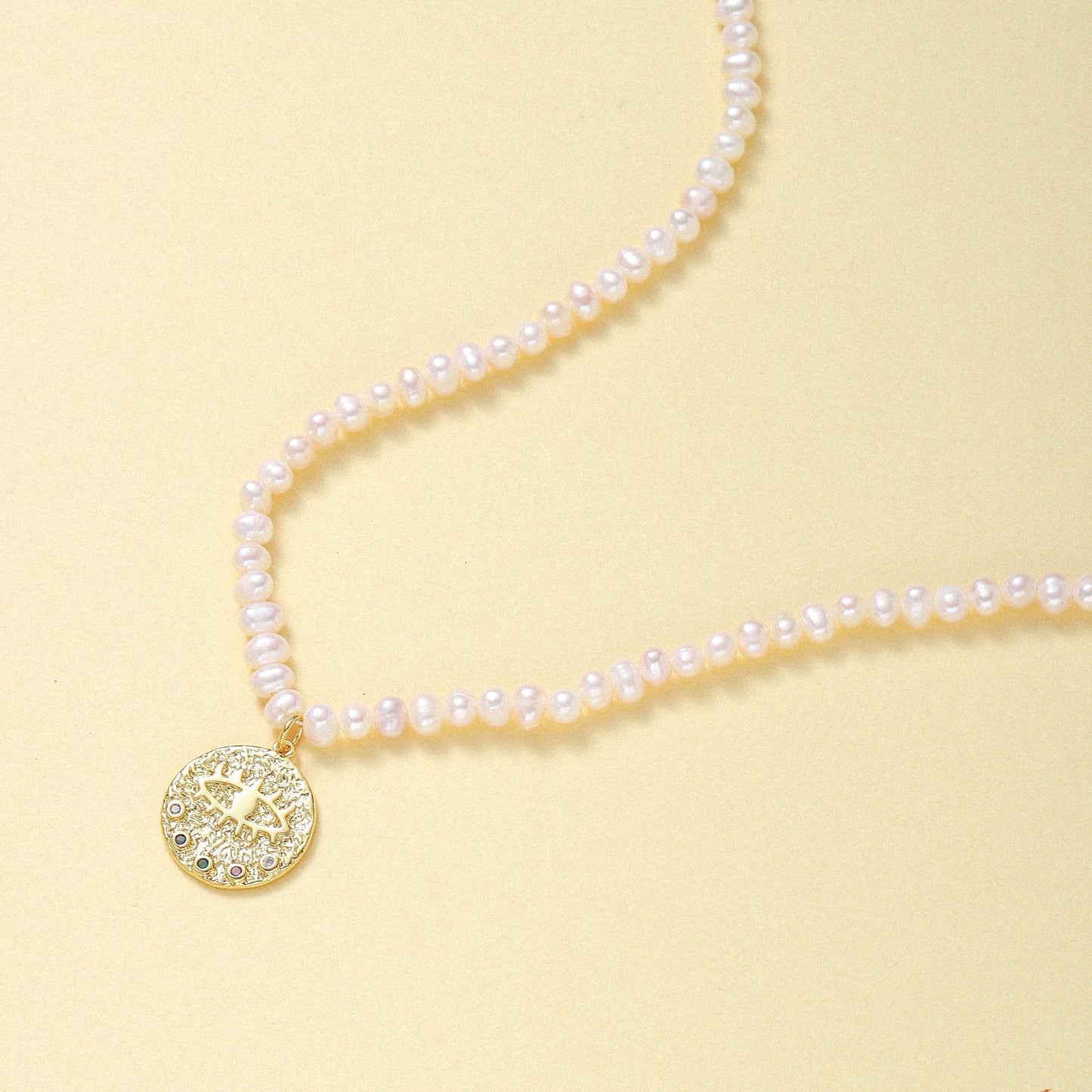 Evil Eye Pearl Necklace