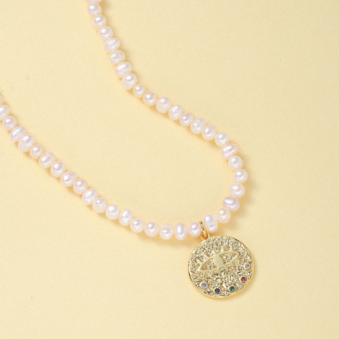 Evil Eye Pearl Necklace