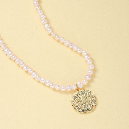 Evil Eye Pearl Necklace