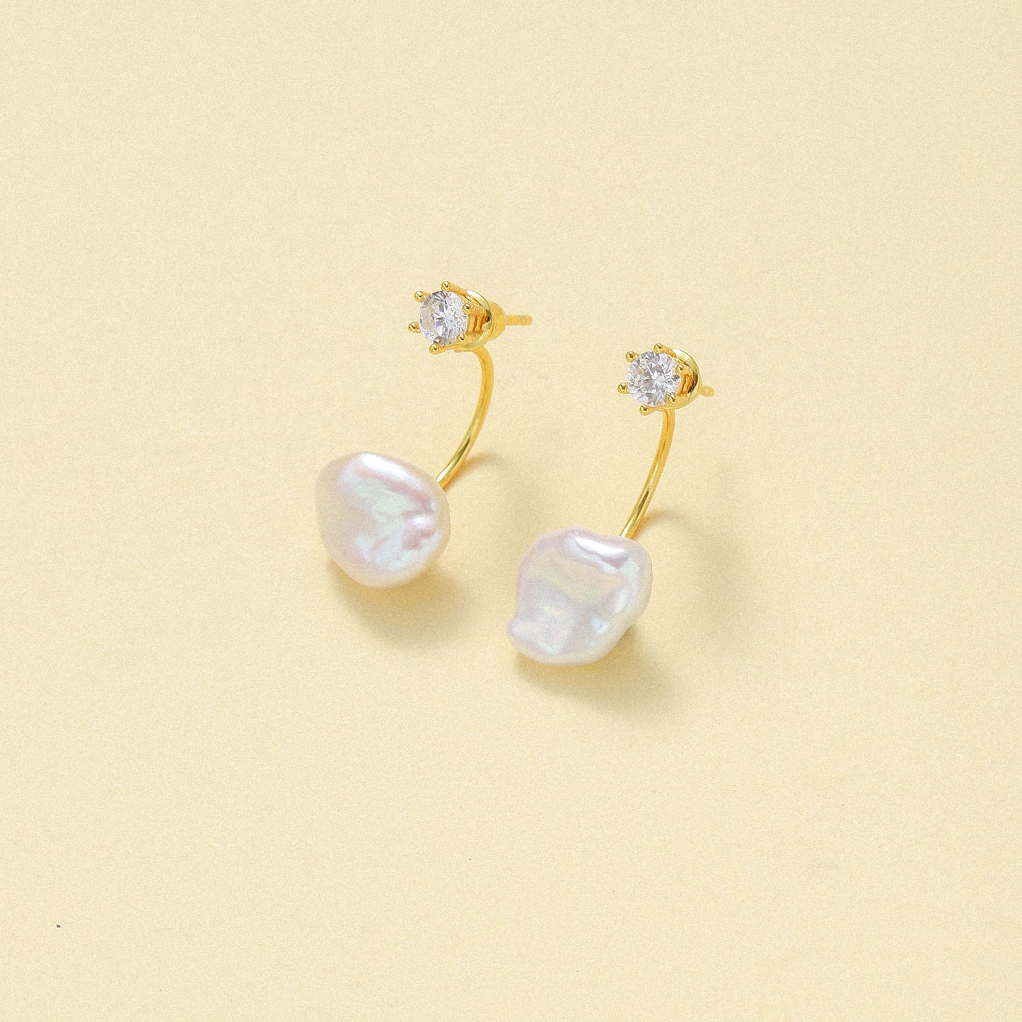 Textured Silver Pearl Earrings