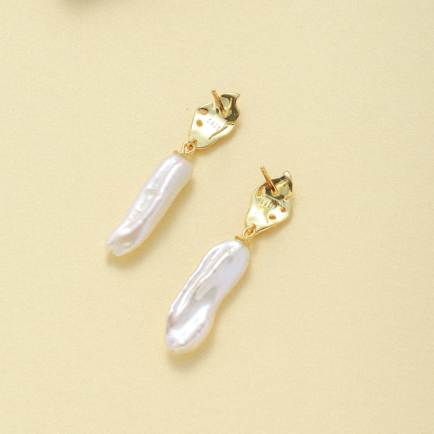 Pearl Leaf Earrings