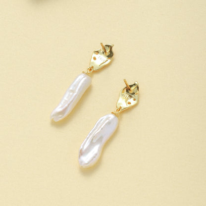 Pearl Leaf Earrings