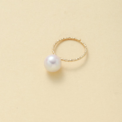 Pearl Ring with Laser-Cut Hoop