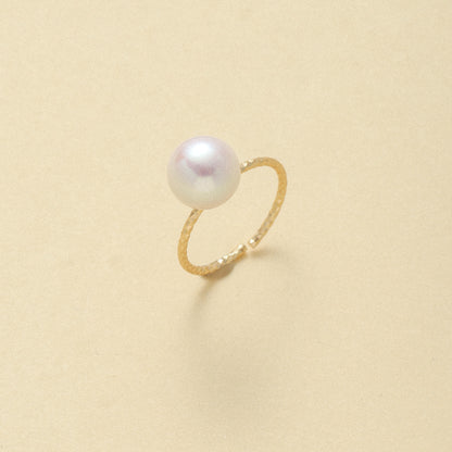 Pearl Ring with Laser-Cut Hoop