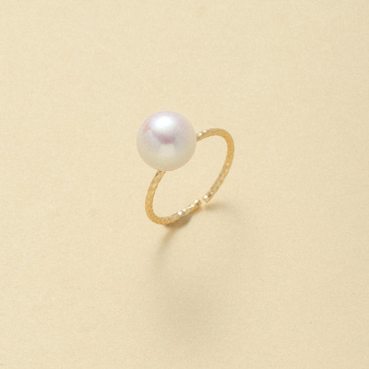 Pearl Ring with Laser-Cut Hoop