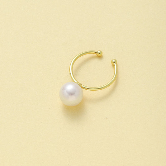 Plain Hoop Pearl Ring