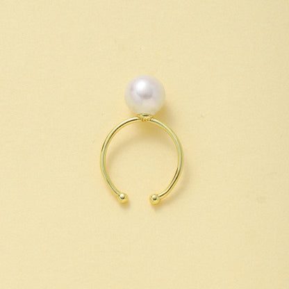 Plain Hoop Pearl Ring
