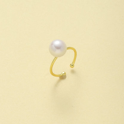Plain Hoop Pearl Ring