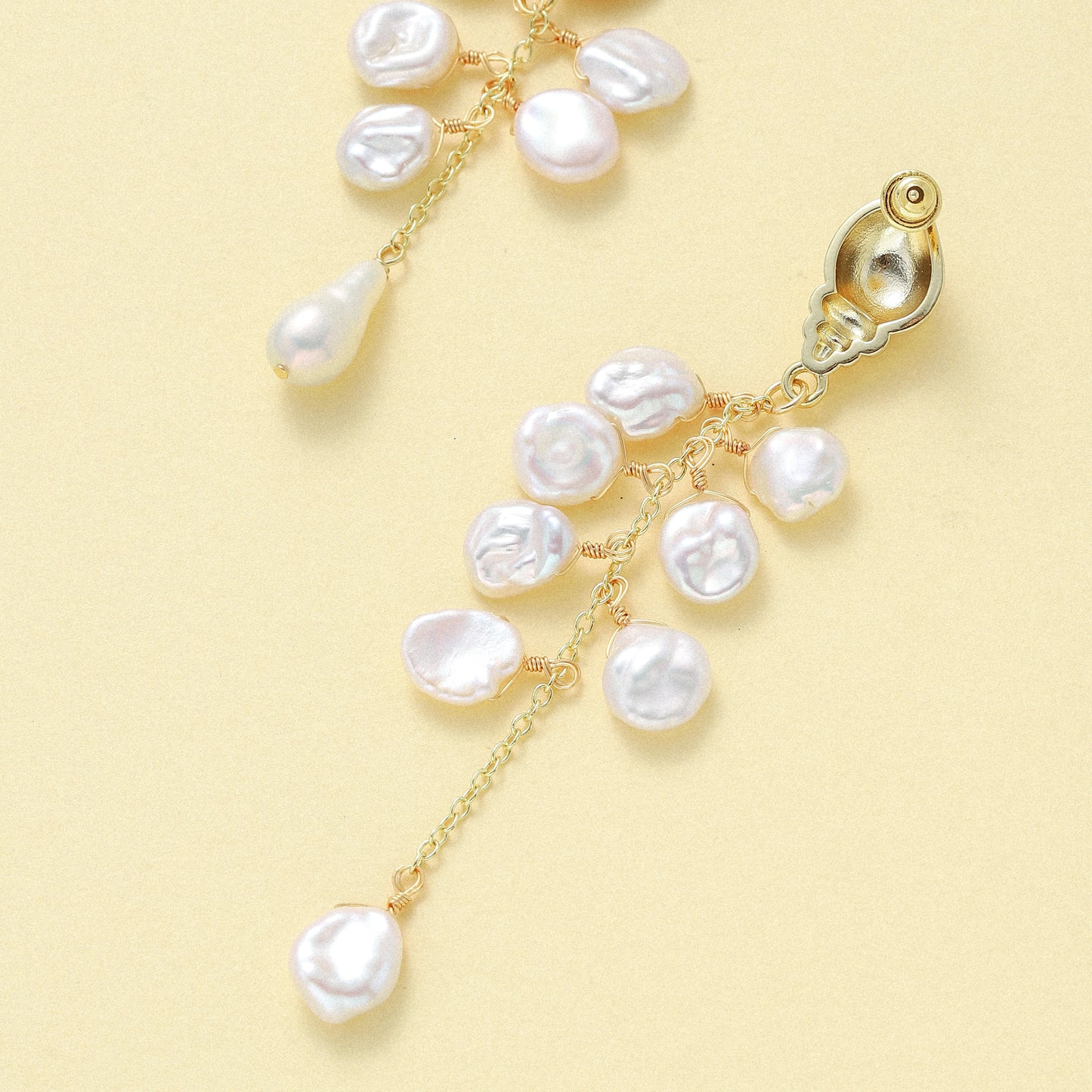 Shell Petal Pearl Earrings