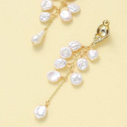 Shell Petal Pearl Earrings