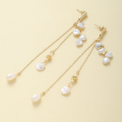 Long Tassel Pearl Earrings