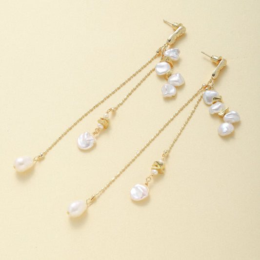 Long Tassel Pearl Earrings