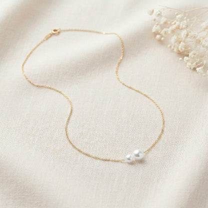Double Freshwater Pearl Necklace in Sterling Silver