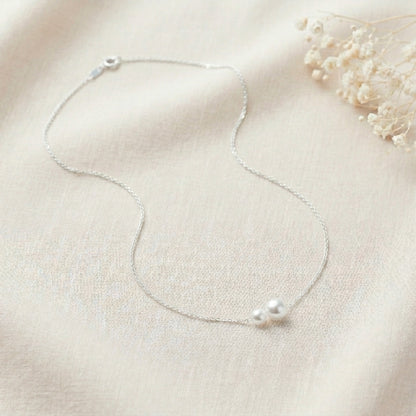 Double Freshwater Pearl Necklace in Sterling Silver