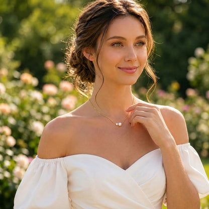 Double Freshwater Pearl Necklace in Sterling Silver