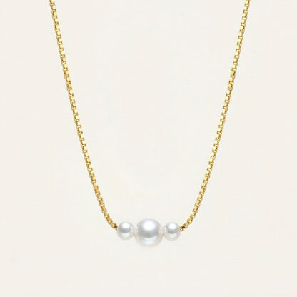 Triple Freshwater Pearl Necklace in Sterling Silver