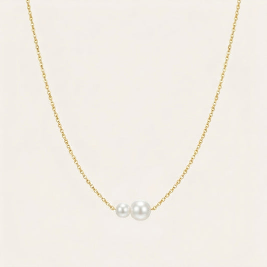 Double Freshwater Pearl Necklace in Sterling Silver