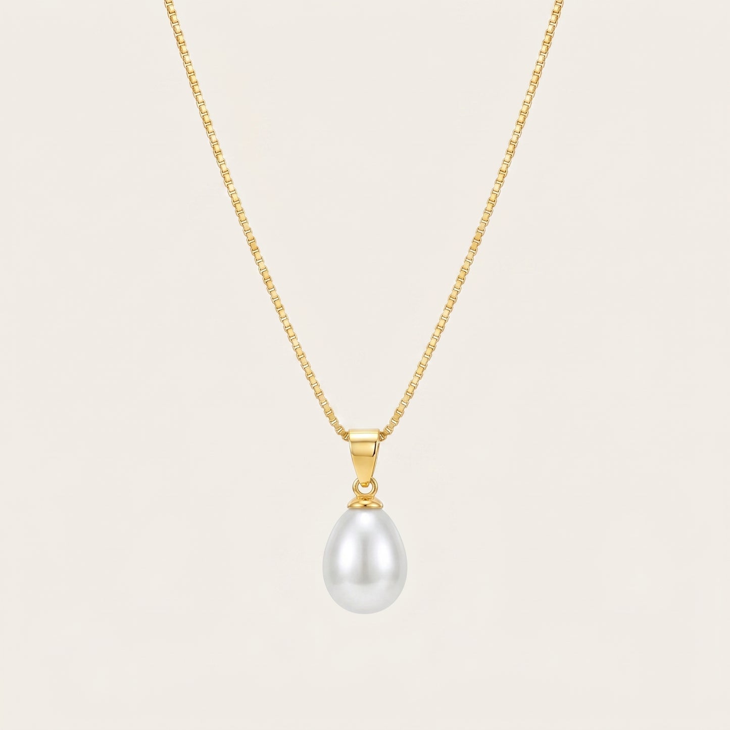 Freshwater Pearl Pendant Necklace with CZ in Sterling Silver