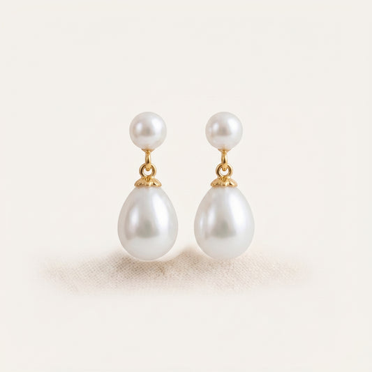 Freshwater Pearl Drop Earrings with Silver Post