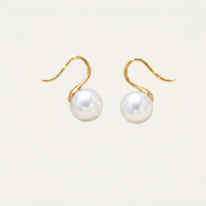 Freshwater Pearl Hoop Earrings with Silver