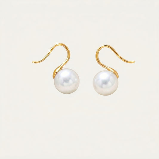 Freshwater Pearl Hoop Earrings with Silver