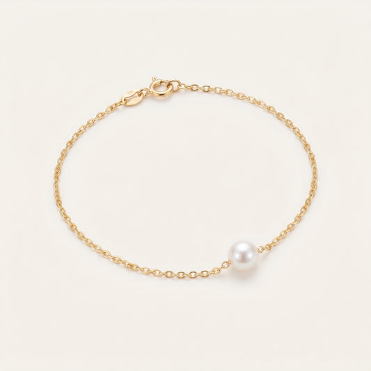 Freshwater Pearl Bracelet with Silver Chain