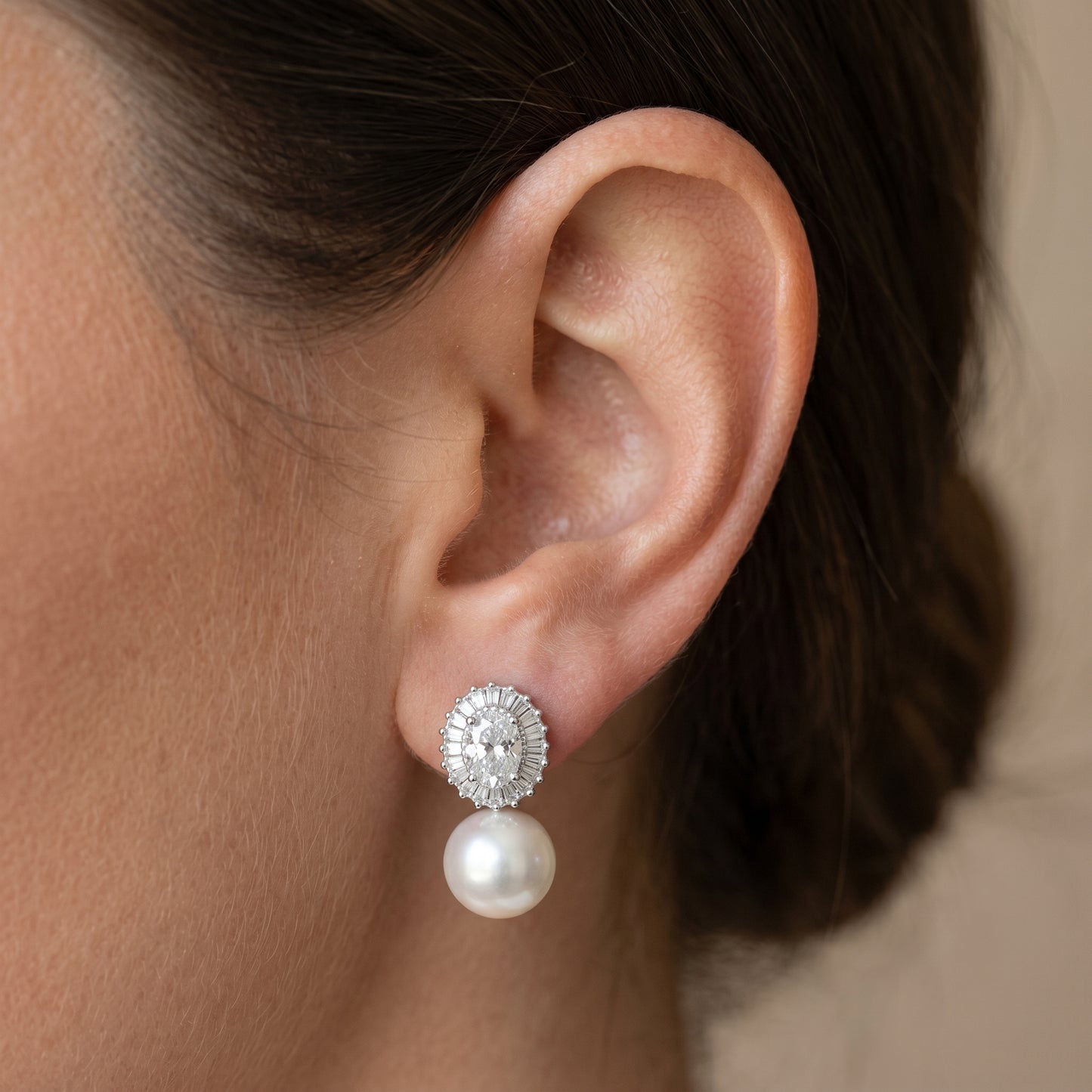 Natural Pearl Drop Earrings in 18K Gold Plated