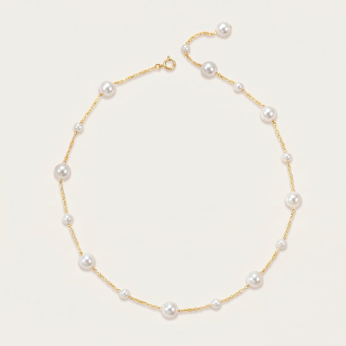 Freshwater Pearl Chain Necklace in Sterling Silver