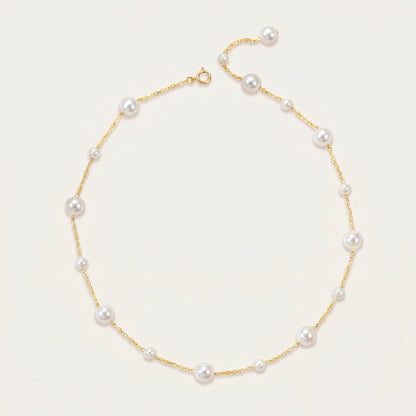 Freshwater Pearl Chain Necklace in Sterling Silver