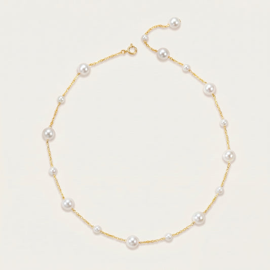 Freshwater Pearl Chain Necklace in Sterling Silver